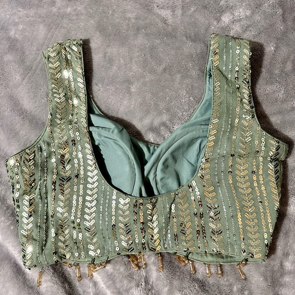 Sage Green Lehenga - Picture 3 of 4